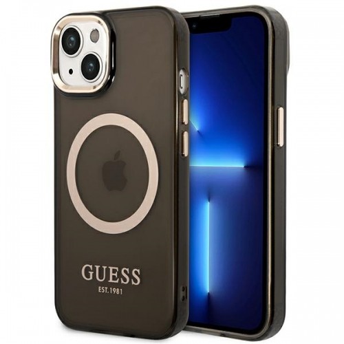Guess Translucent MagSafe Compatible Case for iPhone 14 Black image 1