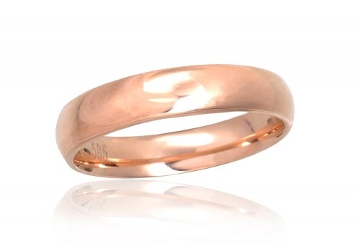 Золотое обручальное кольцо #1101091(Au-R), Красное Золото 585°, Размер: 18, 3.07 гр. image 1