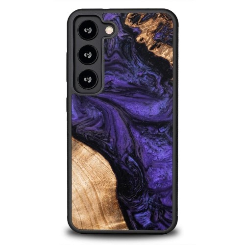 Wood and Resin Case for Samsung Galaxy S23 Bewood Unique Violet - Purple and Black image 1