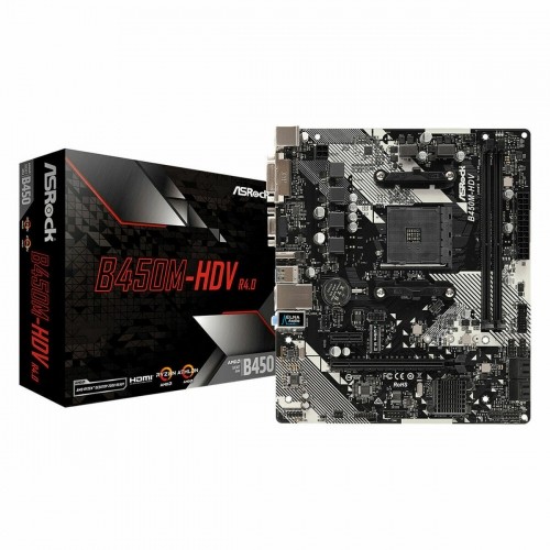 Motherboard ASRock B450M-HDV R4.0 AMD AM4 AMD B450 AMD image 1