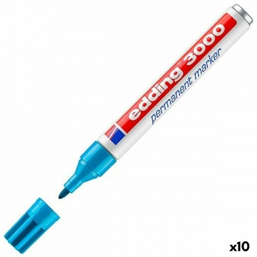 Постоянный маркер Edding 3000 Светло Синий (10 штук) image 1