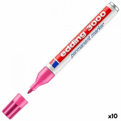 Постоянный маркер Edding 3000 Розовый (10 штук) image 1