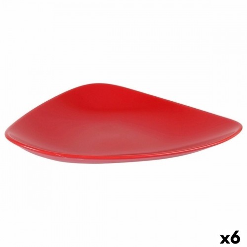 Bigbuy Home Десертная тарелка Красный Керамика 24 x 18 x 3 cm (6 штук) image 1