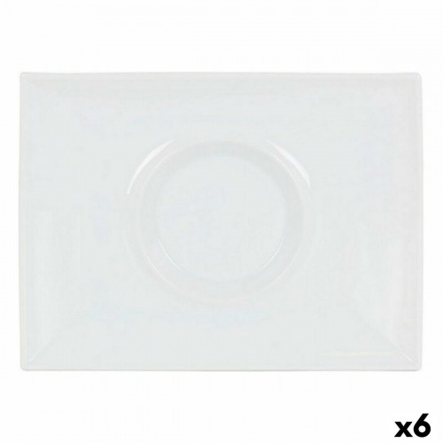 Плоская тарелка Inde Gourmet Фарфор Белый 29,5 x 22 x 3 cm (6 штук) image 1