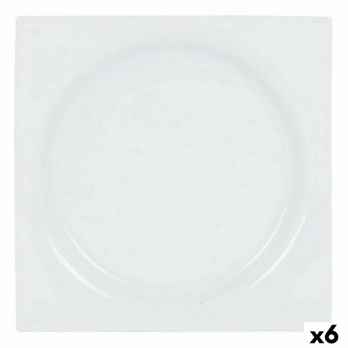Блюдо для десертов Inde Zen Фарфор Белый 18 x 18 x 2,5 cm (6 штук) image 1