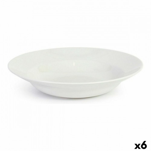 Pasta Dish La Mediterránea Bari Stoneware White (6 Units) image 1