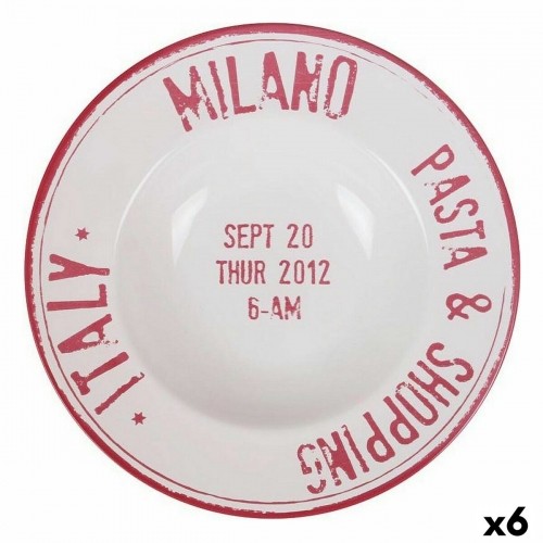 Trauks makaronu ēdieniem Santa Clara Milano Sarkans Porcelāns Ø 28 cm (6 gb.) image 1