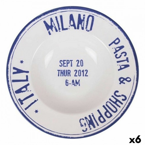 Trauks makaronu ēdieniem Santa Clara Milano Porcelāns Ø 28 cm Zils (6 gb.) image 1