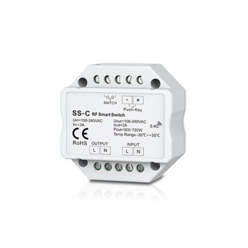 Skydance SS-C Smart Switch, 100-240V, 1x 6A, Push-Key image 1