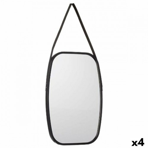 Gift Decor Sienas spogulis Melns Stikls Mākslīga Āda 43 x 65 x 3 cm (4 gb.) image 1