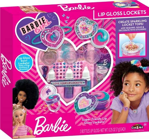 BARBIE Kosmētikas komplekts Lip Gloss Lockets set Sparkling Sweet Heart image 1