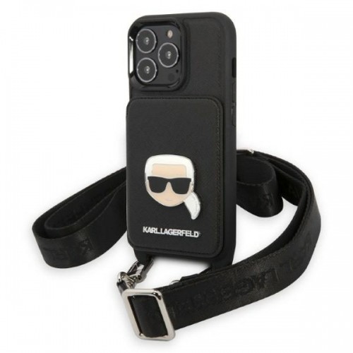 Karl Lagerfeld KLHCP13LSAKHPK iPhone 13 Pro | 13 6,1" hardcase Saffiano Metal Karl Head image 1