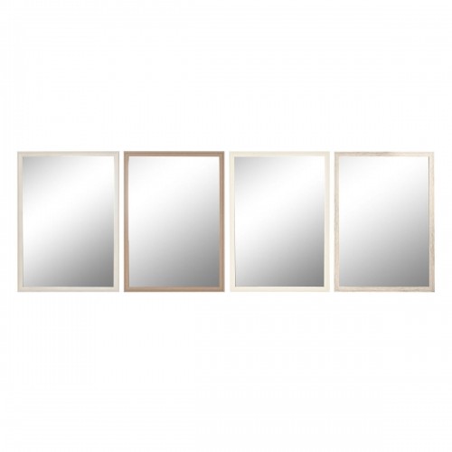 Wall mirror Home ESPRIT White Brown Beige Grey Cream Crystal polystyrene 66 x 2 x 92 cm (4 Units) image 1