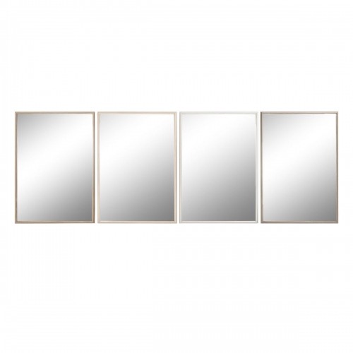 Настенное зеркало Home ESPRIT Белый Коричневый Бежевый Серый Стеклянный полистирол 63,3 x 2,6 x 89,6 cm (4 штук) image 1
