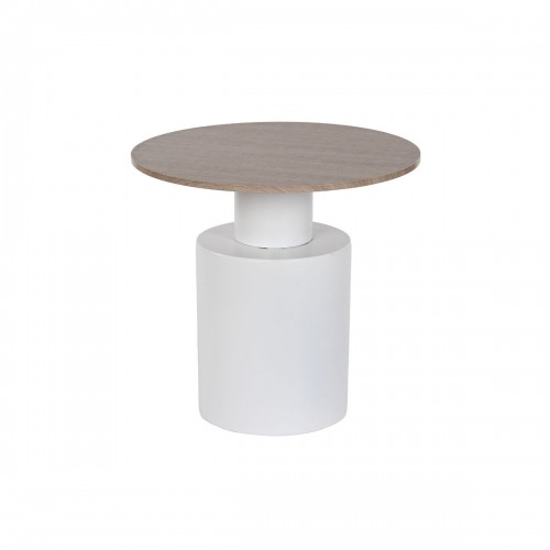 Вспомогательный стол Home ESPRIT Белый Натуральный Металл Деревянный MDF 55 x 55 x 52,5 cm image 1