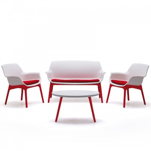 Bica Dārza mēbeļu komplekts Luxor Lounge Set balts/sarkans image 1