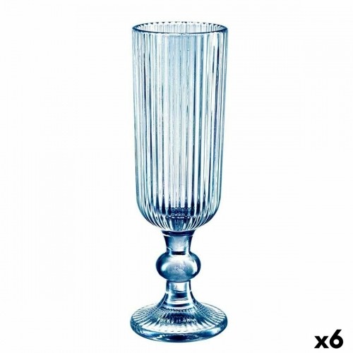 Vivalto Šampanieša glāze Strīpas Zils Stikls 160 ml (6 gb.) image 1