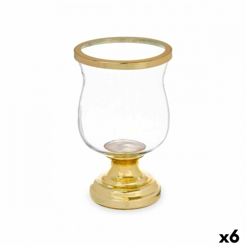 Candleholder Wineglass Golden Steel 15,5 x 26 x 15,5 cm (6 Units) image 1