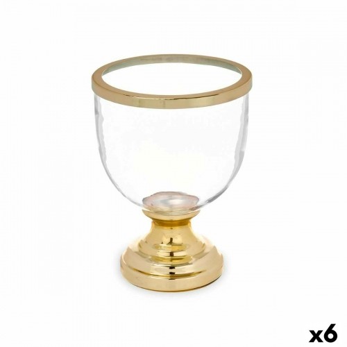 Candleholder Wineglass Golden Steel 17,3 x 23,5 x 17,3 cm (6 Units) image 1