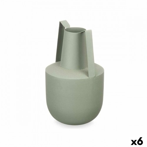 Vase With handles Green Steel 14 x 24 x 14 cm (6 Units) image 1