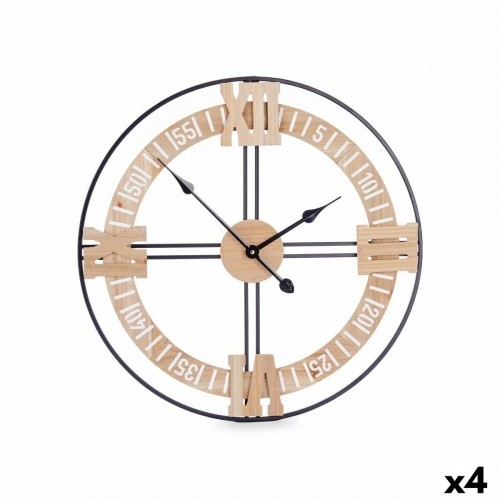 Gift Decor Настенное часы Чёрный Металл Деревянный MDF 60 x 60 x 5 cm (4 штук) image 1