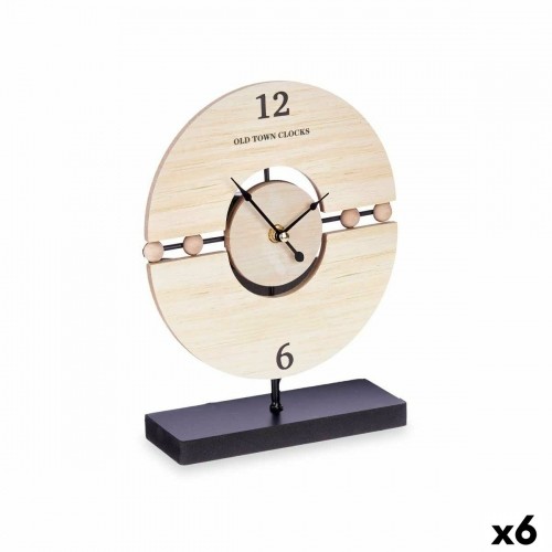 Table clock Balls Black Metal MDF Wood 20,5 x 26,5 x 7 cm (6 Units) image 1