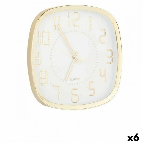 Gift Decor Настенное часы Квадратный Позолоченный Cтекло Пластик 31 x 31 x 4,5 cm (6 штук) image 1