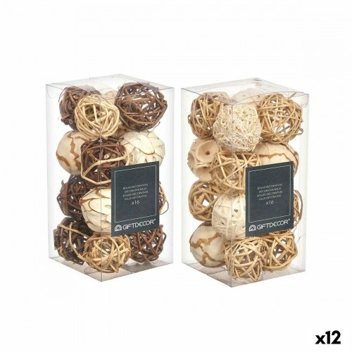 Gift Decor Set of Decorative Balls Balts Brūns (12 gb.) image 1