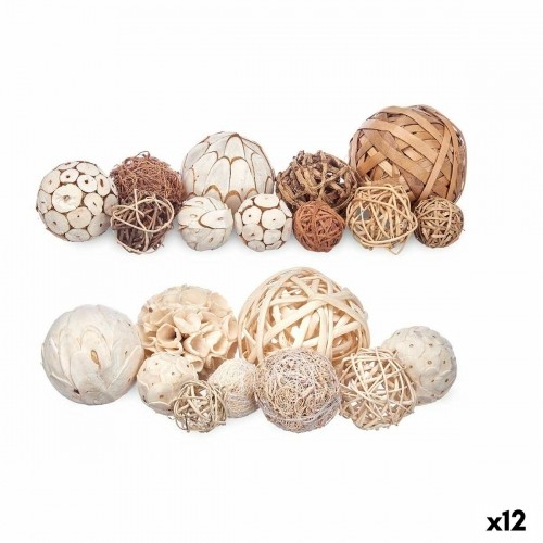 Gift Decor Set of Decorative Balls Balts Brūns (12 gb.) image 1