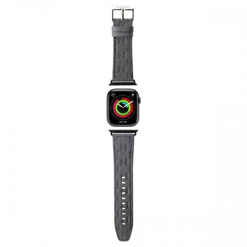 Karl Lagerfeld Pasek KLAWMSAKLHPG Apple Watch 38|40|41mm srebrny|silver strap Saffiano Monogram image 1