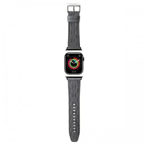 Karl Lagerfeld Pasek KLAWLSAKLHPG Apple Watch 42|44|45|49mm srebrny|silver strap Saffiano Monogram image 1