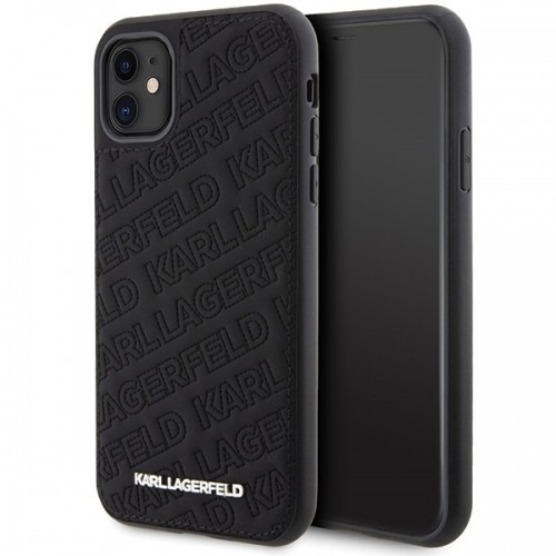 Karl Lagerfeld KLHCN61PQKPMK iPhone 11 | Xr 6.1" czarny|black hardcase Quilted K Pattern image 1