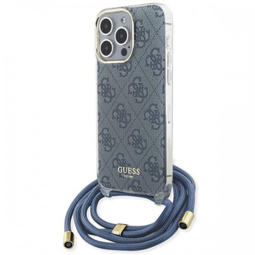 Guess GUHCP15LHC4SEB iPhone 15 Pro 6.1" niebieski|blue hardcase Crossbody Cord 4G Print image 1