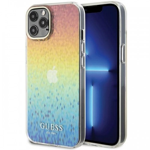 Guess GUHCP12MHDECMI iPhone 12|12 Pro 6.1" wielokolorowy hardcase IML Faceted Mirror Disco Iridescent image 1