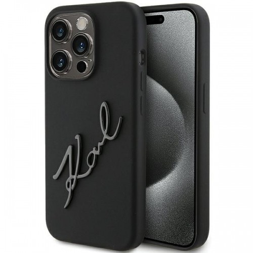 Karl Lagerfeld KLHCP15LSKSBMCK iPhone 15 Pro 6.1" czarny|black hardcase Silicone Karl Script image 1