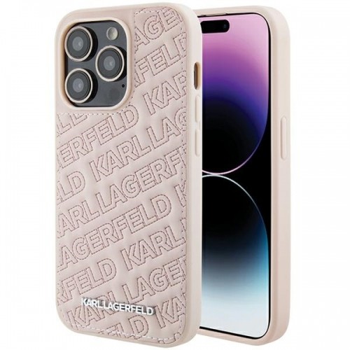 Karl Lagerfeld KLHCP15LPQKPMP iPhone 15 Pro 6.1" różowy|pink hardcase Quilted K Pattern image 1