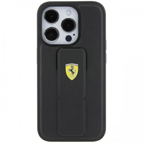 Ferrari FEHCP15SGSPSIK iPhone 15 6.1" czarny|black hardcase Grip Stand Metal Logo image 1