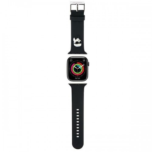 Karl Lagerfeld Pasek KLAWMSLKNK Apple Watch 38|40|41mm czarny|black strap 3D Rubber Karl Head image 1