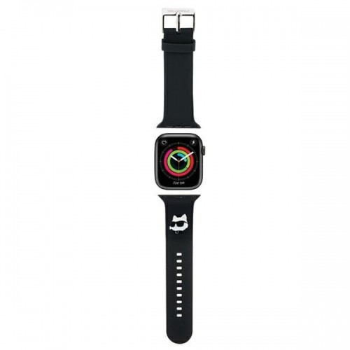 Karl Lagerfeld Pasek KLAWMSLCNK Apple Watch 38|40|41mm czarny|black strap 3D Rubber Choupette Heads image 1