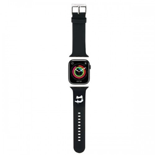 Karl Lagerfeld Pasek KLAWLSLCNK Apple Watch 42|44|45|49mm czarny|black strap 3D Rubber Choupette Head image 1