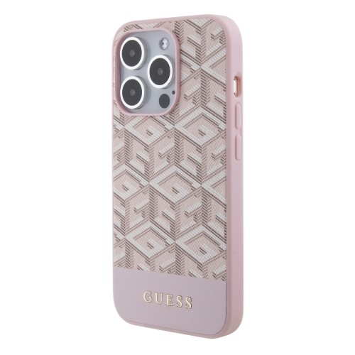 Guess PU G Cube MagSafe Case for iPhone 15 Pro Max Pink image 1