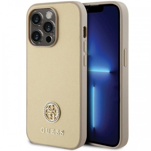 Guess GUHCP15XPS4DGPD iPhone 15 Pro Max 6.7" złoty|gold hardcase Strass Metal Logo image 1