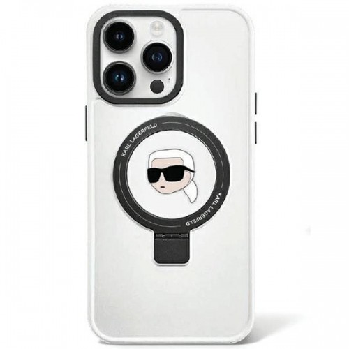 Original Pouch KARL LAGERFELD Ring Stand Karl Head MagSafe KLHMP15XHMRSKHH for Iphone 15 Pro Max White image 1