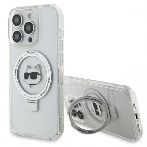 Original Pouch KARL LAGERFELD Ring Stand Choupette Head MagSafe KLHMP15XHMRSCHH for Iphone 15 Pro Max White image 1