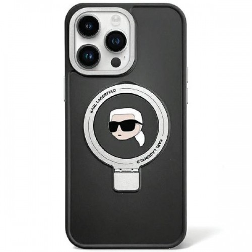 Original Pouch KARL LAGERFELD Ring Stand Karl Head MagSafe KLHMP15LHMRSKHK for Iphone 15 Pro Black image 1