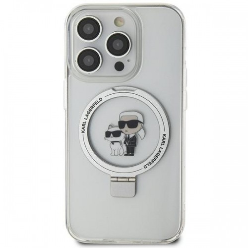 Original Pouch KARL LAGERFELD Ring Stand Karl&Choupettte MagSafe KLHMN61HMRSKCH for Iphone 11| Xr White image 1