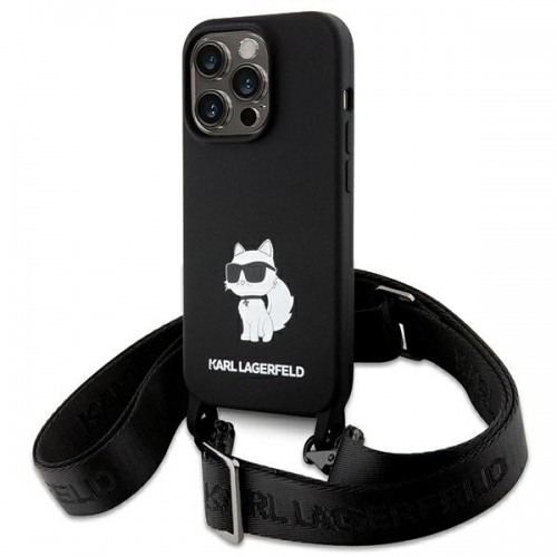 Karl Lagerfeld KLHCP15LSCBSCNK iPhone 15 Pro 6.1" hardcase czarny|black Crossbody Silicone Choupette image 1