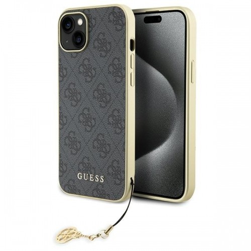 Guess GUHCP15MGF4GGR iPhone 15 Plus 6.7" szary|grey hardcase 4G Charms Collection image 1