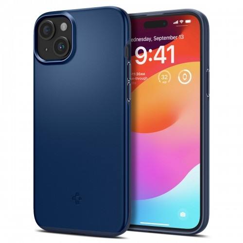 Apple Spigen Thin Fit case for iPhone 15 Plus - blue image 1