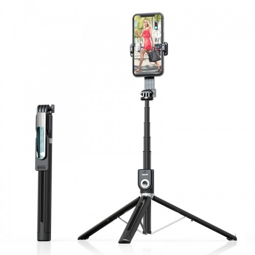 OEM Selfie Stick - with detachable bluetooth remote control and tripod - P81 1,6 metres BLACK image 1